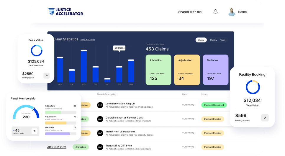 screenshot of Justice Accelerator